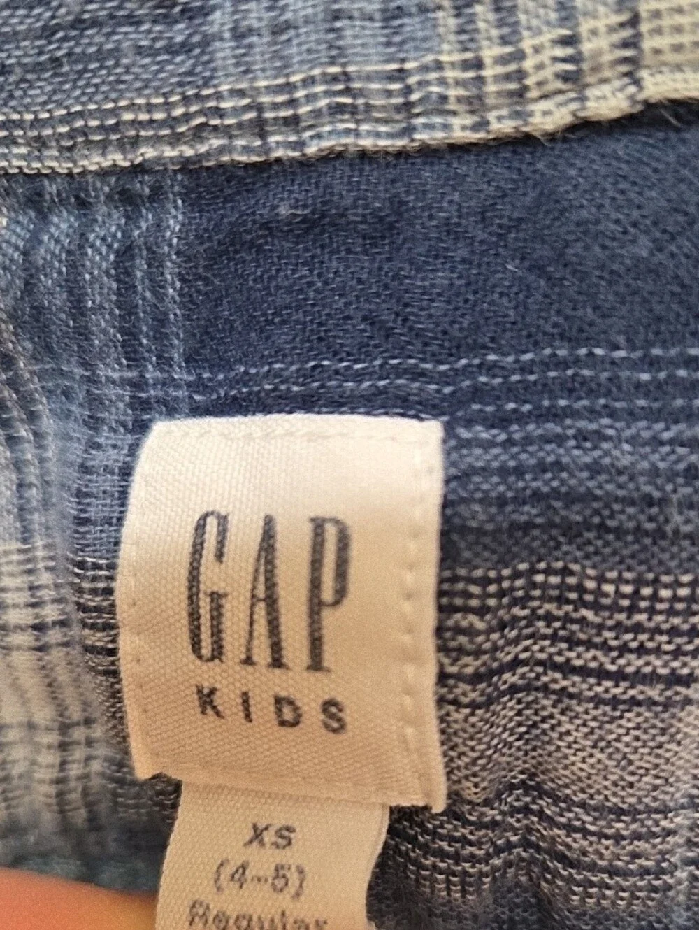 GAP Blue and White Plaid Kids Button-Down Shirt